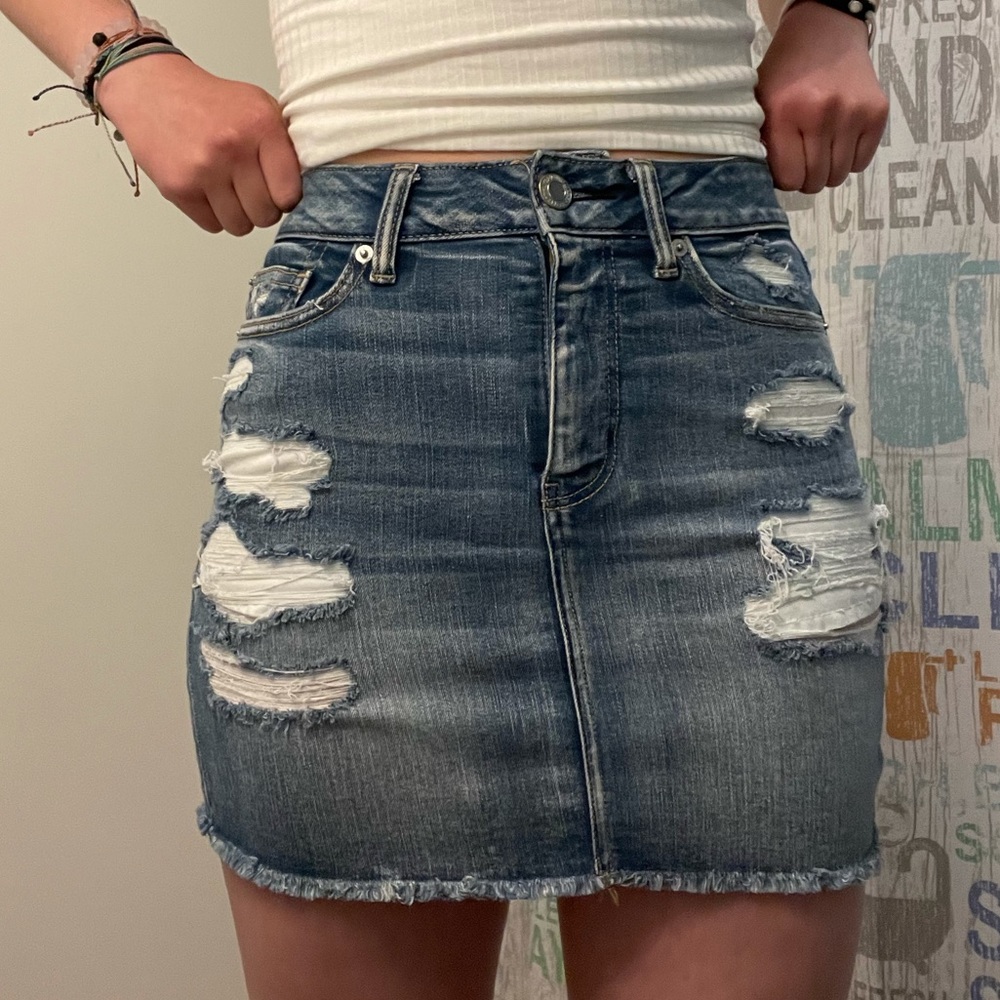 American eagle jean skirt